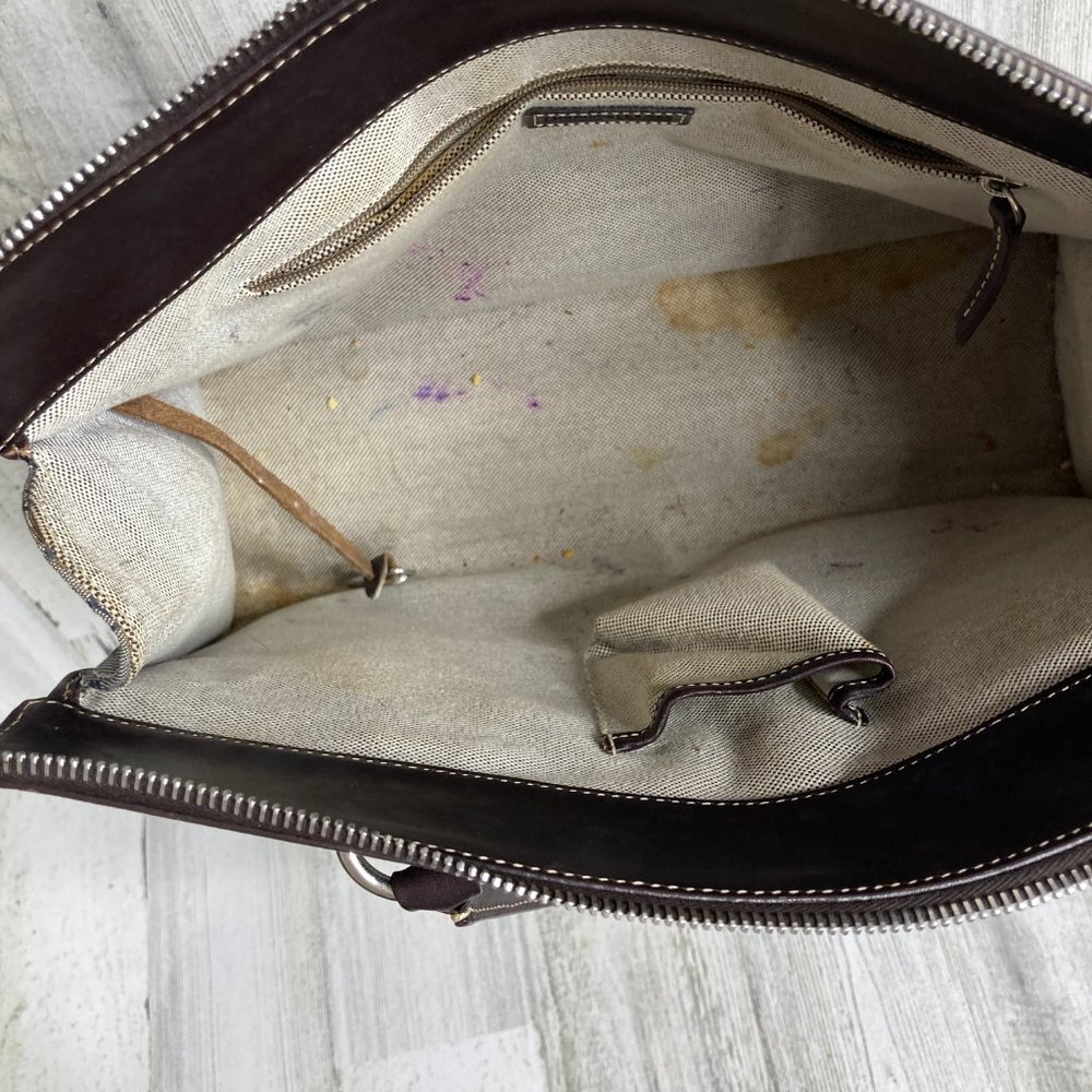 Dooney And Bourke Womens Gray Signature Jacquard Tote - Picture 8 of 13